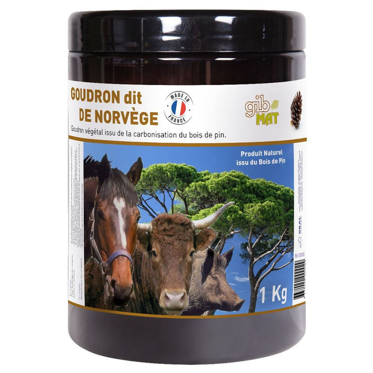 Goudron de pin dit "DE NORVÈGE" 1 litre, pour le parage des onglons bovins et chevaux, GIBMAT