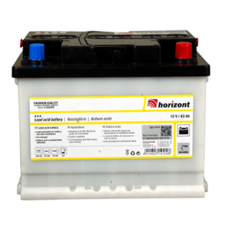 Batterie à électrolyte liquide 12V - 63AH pour électrificateur, HORIZONT