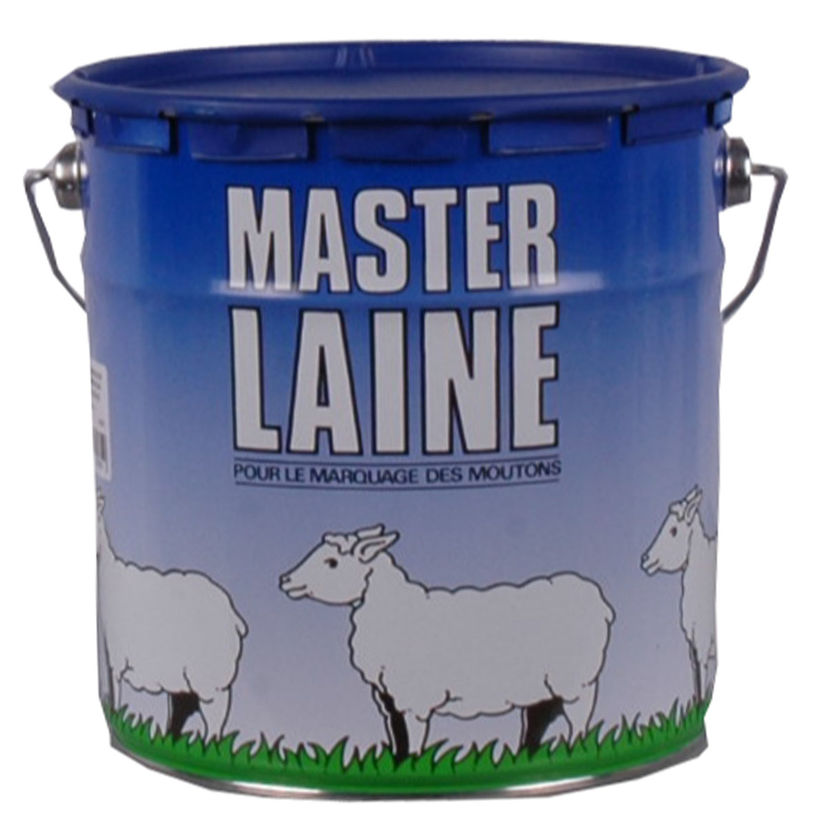 Lot de 2 pots de peinture bleue 4 kg pour moutons, MASTER LAINE