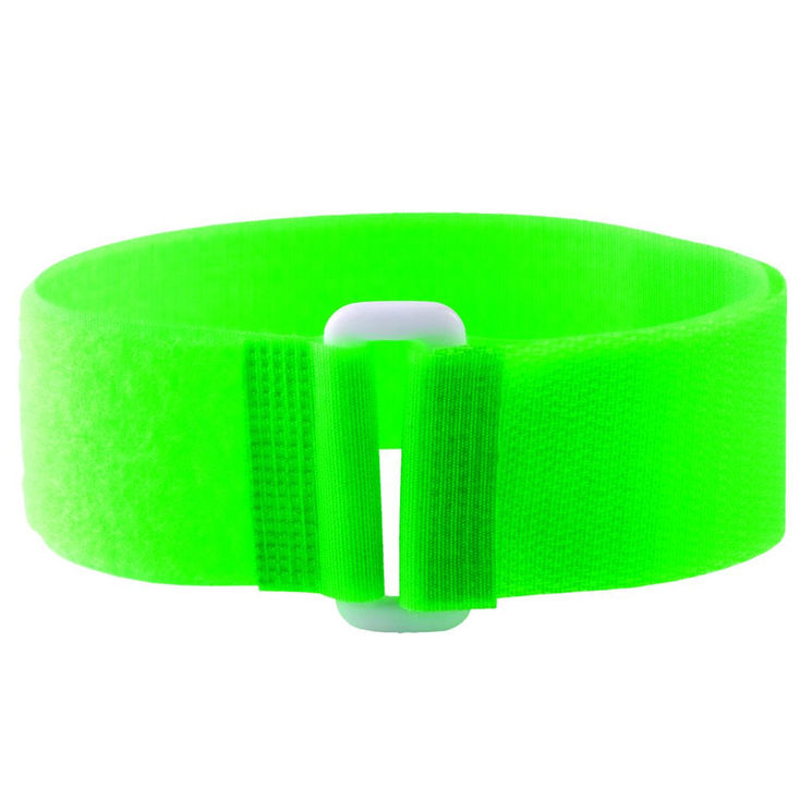 Lot de 5 bracelets auto-agrippants vert fluo avec passant, 3,8x41 mm, KAMER