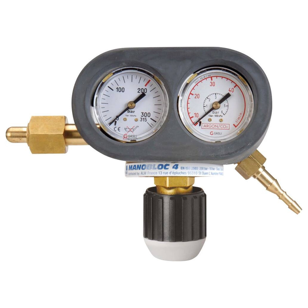 Détendeur pression blindé argon/CO² 30 l/min Monobloc
