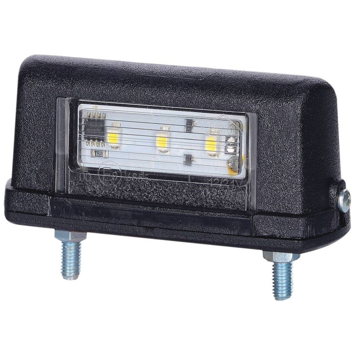 Feu éclaireur de plaque LED 12/24V, 82,6x38,7 mm, entraxe 52,5 mm