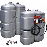 Pack double cuve de stockage Gasoil, Fuel, GNR, PEHD 1000 + 1000 litres double paroi, 60 l/min, DRAKKAR
