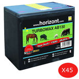Box de 45 piles alcalines 9V - 130AH, 0% cadmium, 0 % mercure, HORIZONT Turbomax AB130