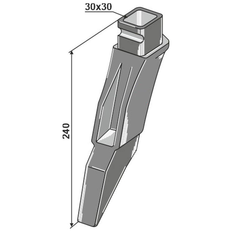 Injecteur de semence type BOURGAULT, 300-ATM-1031, 30x30 / 240mm, pièce origine