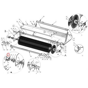 Moteur hydraulique pour godet balayeur INTER-TECH, SMR-200, pièce origine
