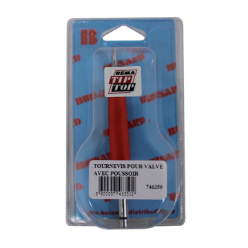 Tournevis pour valve avec poussoir spécial VL et PL, longueur totale 125mm, embout 22x22, Tip Top