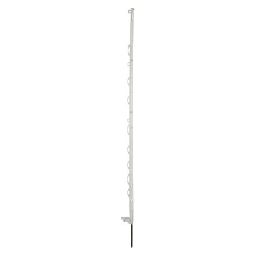 Lot de 10 piquets blancs plastiques 138 cm avec les œillets pour rubans, cordons ou fils, HORIZONT