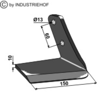 Aileron droit pour déchaumeur à dents Farmet Triolent 150x10mm, 3003293, pièce interchangeable