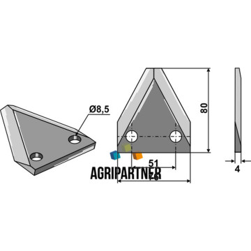 Couteau de mélangeuse STRAUTMANN, 60644510, droit, pièce interchangeable