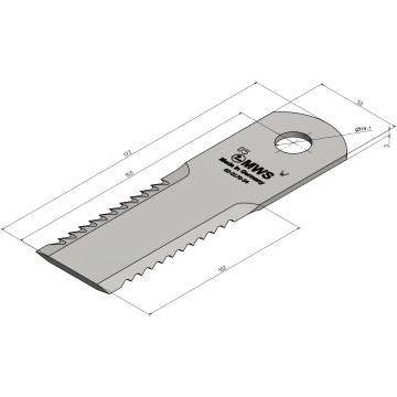 Couteau de broyeur à paille pour moissoneuse-batteuse Claas 173x50x3mm, 055 386.0, pièce interchangeable