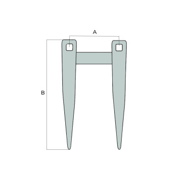 Doigt double pour moissonneuse-batteuse John Deere 76x158mm H61954, pièce interchangeable