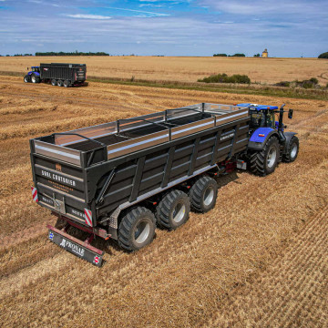 Benne monocoque T8724, 3 essieux suiveurs forcés, capacité 24T, PRONAR