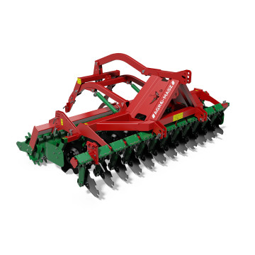 Combiné de semis AT30 + SR300, déchaumeur à disques avec port à court hydraulique et semoir à disques, 3,0m rouleau packer compris avec béquille et boitier de commande AM+, AGROMASZ