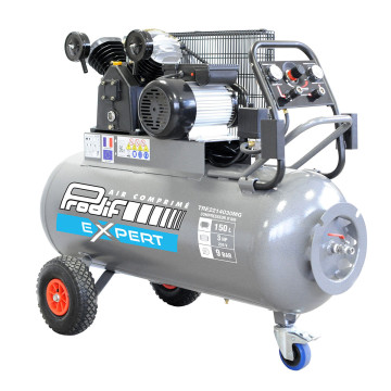 Compresseur mobile 150 litres 230V, 18,6 m³/h, bi-cylindre, 3CV, TRE2214030MG, PRODIF EXPERT