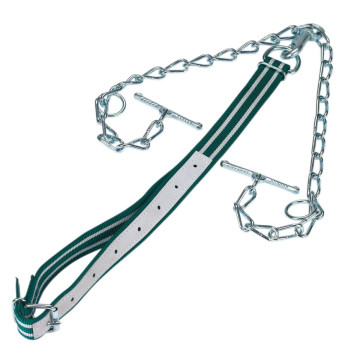 Attache bovin complète avec collier 130x4 cm, chaîne zinguée double avec mousqueton, virole et dispositif d'attache, KERBL