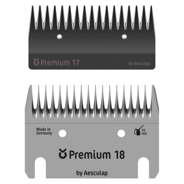 Jeu de peignes Premium bovins et moutons, 17/18 dents, KERBL