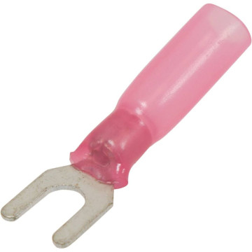 Lot de 10 cosses à fourche mâle isolées thermorétractables M4 rouge pour fil 0,5 à 1mm
