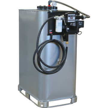 Cuve de stockage Gasoil, Fuel, GNR, 999 litres, galvanisée, double paroi, avec pompe 56 l/min, PIUSI