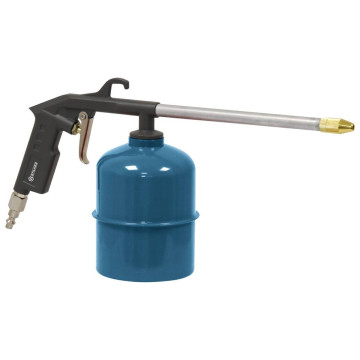 Pistolet de lavage pneumatique 6 bar, consommation air 104 l/min, godet métallique 1 litre, STILKER