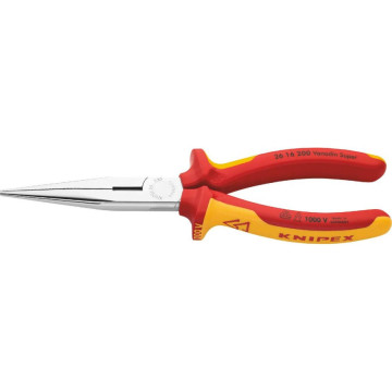 Pince demi-ronde avec tranchant isolée 1000V VDE, fil acier Ø2,2 mm, des mâchoires 73 mm, 26 16 200