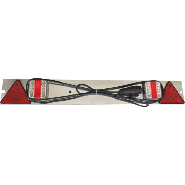 Rampe de signalisation LED 1 mètre, pour remorque bagagère, câble 5x0,4mm²x4m, 4 fonctions, prise 13 plots