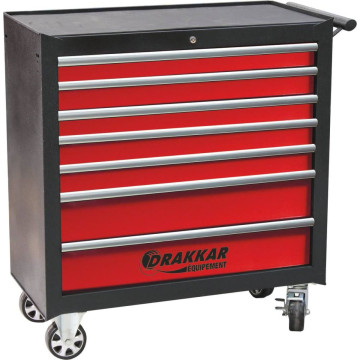 Servante d'atelier 7 tiroirs XXL avec 170 outils, charge maxi 260 kg, DRAKKAR