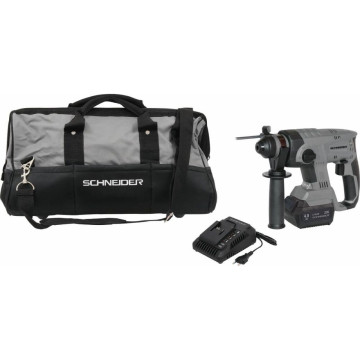 Pack perforateur Brushless sans fil 20V, puissance 2,2J, avec batterie 4Ah, chargeur 3A et sac de transport, SCHNEIDER
