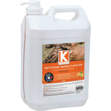 Nettoyant mains avec parfum d'agrume, KARZHAN, bidon de 4,5 litres avec pompe