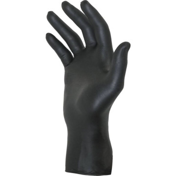 Boîte gants jetables de M à XXL - Nitrile - ambidextres, non poudré et non stérile, noir, NOWEAR