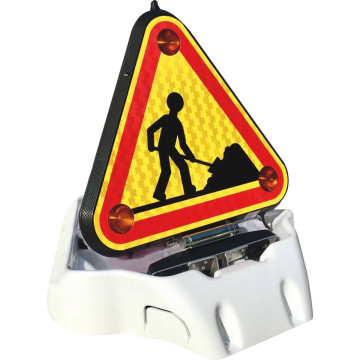 Triangle double face “chantier” 500 mm avec relevage électrique, 10/30V, Classe 2
