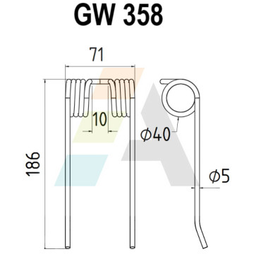 Griffe de semoir pour RIVIERRE-CASALIS, ZWEEGERSVG, 18608450, PZ388, pièce interchangeable