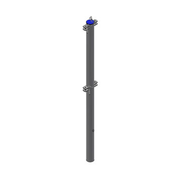 Poteau rond soudé à sceller, diamètre 102 mm, double direction opposé, 2.13 mètres