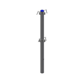 Poteau rond soudé à sceller, diamètre 102 mm, double direction en angle, 2.13 mètres