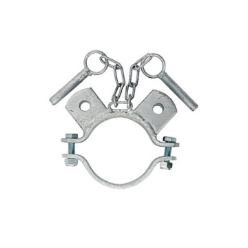 Bride double 102, double support d'angle pour poteau nu rond