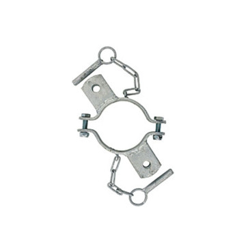 Bride double 102, double support pour poteau nu rond