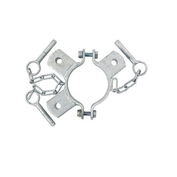 Bride double 102, triple support pour poteau nu rond