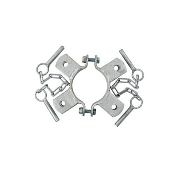 Bride double 102, quadruple support pour poteau nu rond