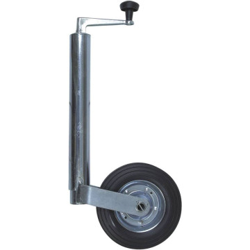 Roue jockey pour remorques, jante acier 48mm course de 170mm 150kg avec bride 48mm