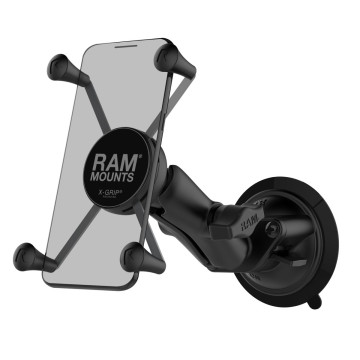 Pack support smartphone grande taille > 5", base ventouse, bras moyen, RAM
