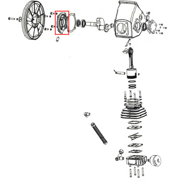 Flasque de moteur WD25BW044 rep 44 pour compresseur p857, PRODIF EXPERT