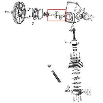 Vilebrequin, pour compresseur vf305, VF305039, PRODIF EXPERT