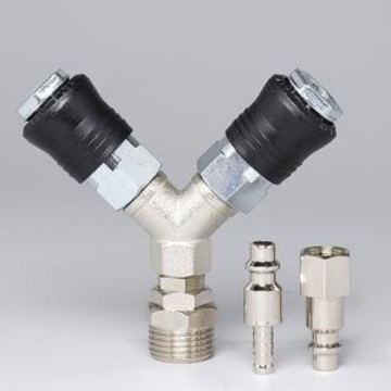 Raccord rapide double sortie, filetage 1/4" femelle, Ø 6mm PRODIF EXPERT