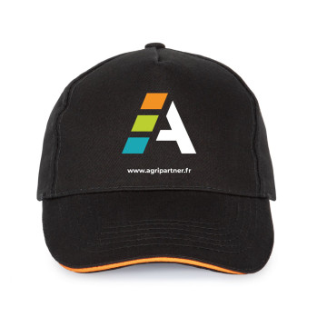 Casquette Agripartner, noir & orange