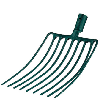 Fourche à cailloux 9 dents acier forgé et trempé, sans manche