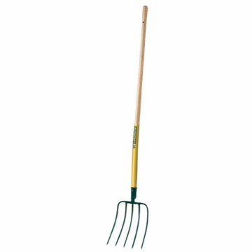 Fourche à fumier à douille 5 dents, manche bois 130cm, certifié PEFC 100%