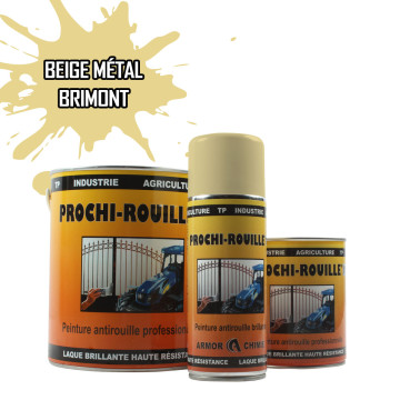 Peinture agricole PROCHI-ROUILLE brillante, Beige métal, BRIMONT