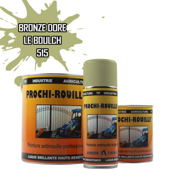 Peinture agricole PROCHI-ROUILLE brillante, Bronze doré effet martelé, 515, LE BOULCH