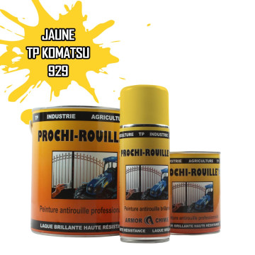 Peinture agricole PROCHI-ROUILLE brillante, Jaune, 929, KOMATSU