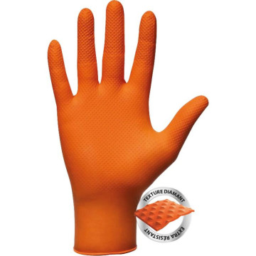 Boîte de 50 gants nitrile Grippaz orange - Taille M (8)